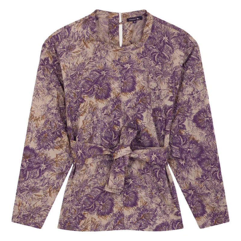 Soeur Violet Floral Tapioka Blouse Backless Summer Blouse