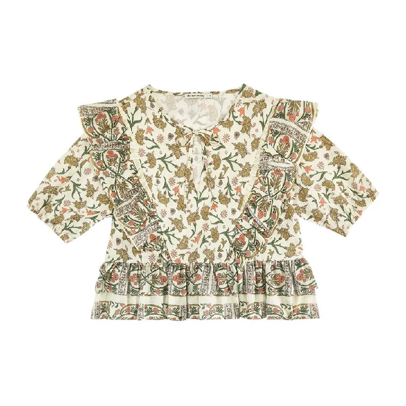 The New Society  Indiana Print Indiana Woman Blouse Oversized Silk Blouse