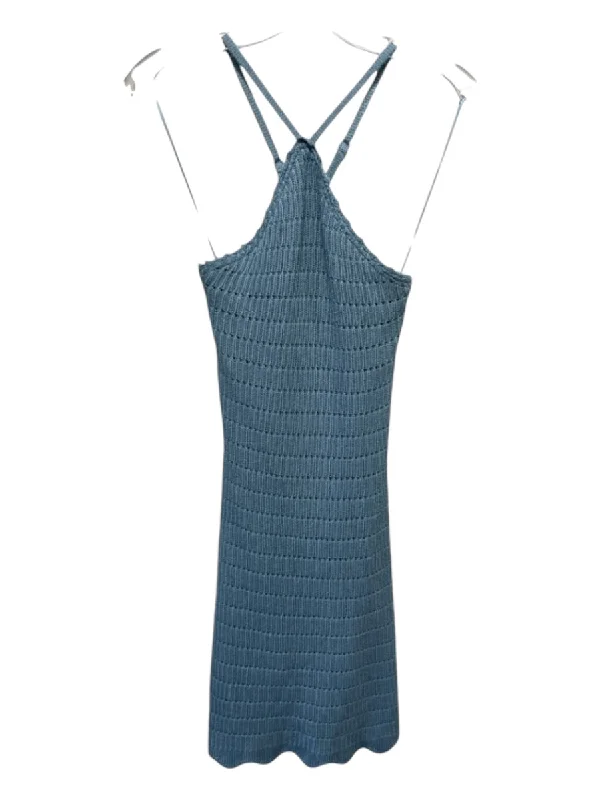 Altar'd State Size S Blue Nylon & Acrylic High Neck Sleeveless Mini Dress Cozy Knit Mini Dress Altar'd State Size S Blue Nylon & Acrylic High Neck Sleeveless Mini Dress Cozy Knit Mini Dress
