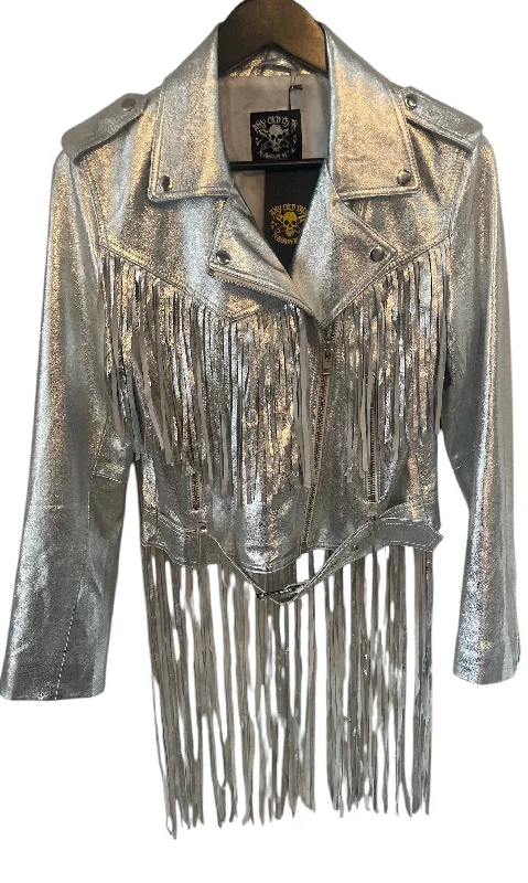 Any Old Iron Super Silver Fringe Moto Jacket Tailored Jacket Straight Jacket A-Line Jacket
