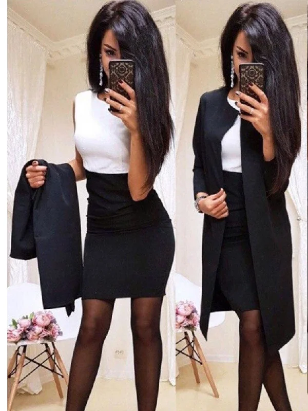 Autumn Formal Dress Suits Women Long Sleeve Blazer Jacket And Bodycon Mini Dress Office Wear 2 Piece Female Sets Garnitur Dress Cozy Knit Mini Dress Autumn Formal Dress Suits Women Long Sleeve Blazer Jacket And Bodycon Mini Dress Office Wear 2 Piece Female Sets Garnitur Dress Cozy Knit Mini Dress
