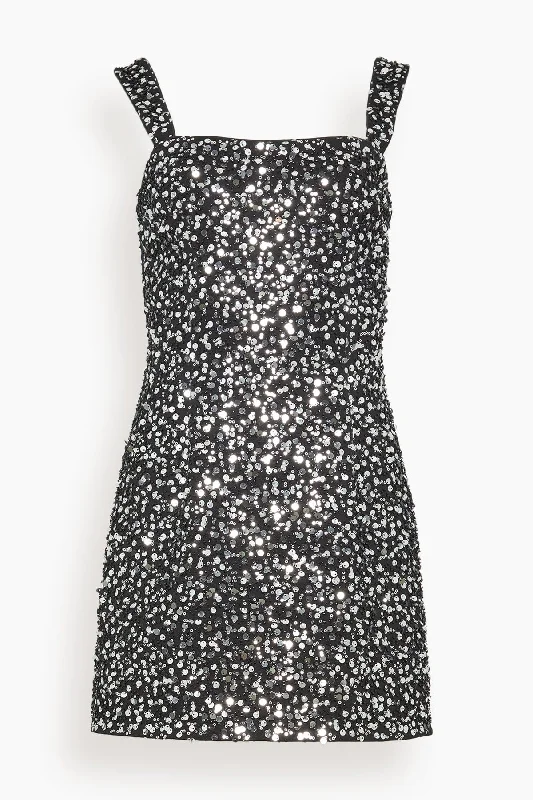 Benson Mini Dress in Black Fashionable Mini Dress with Slits