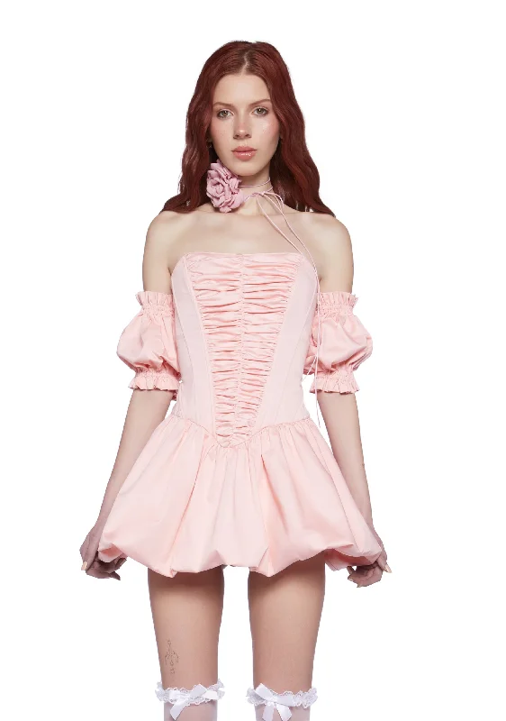 Blushing Petals Mini Dress Fashionable Summer Mini Dress