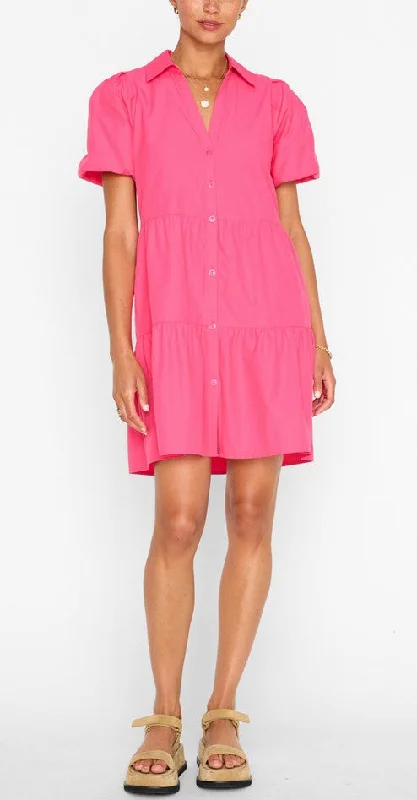 Brochu Walker Havana Mini Dress - Pink Comfortable Zip-Up Mini Dress