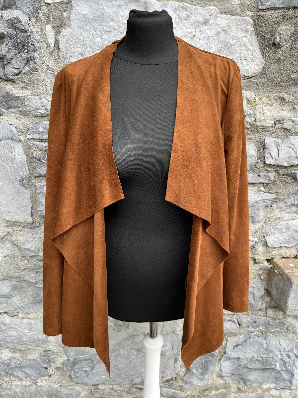 Brown open jacket uk 10-12 Zippered Jacket Buttoned Jacket Snapped Jacket
