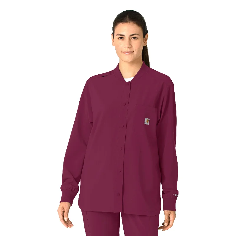 Carhartt Force Cross-Flex Women's Shirt Jacket - Wine Wool Jacket Cashmere Jacket Tweed Jacket Carhartt Force Cross-Flex Women's Shirt Jacket - Wine Wool Jacket Cashmere Jacket Tweed Jacket