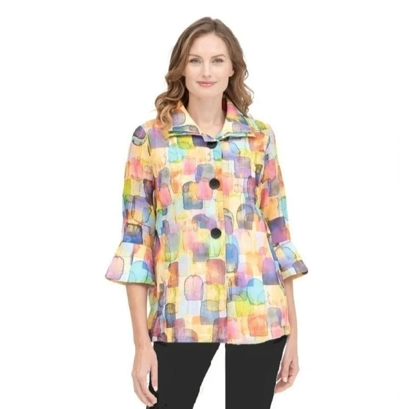 Damee Modern Watercolor Art Inspired Pastel-Print Jacket - 4889 Mesh Jacket Canvas Jacket Denim Jacket Damee Modern Watercolor Art Inspired Pastel-Print Jacket - 4889 Mesh Jacket Canvas Jacket Denim Jacket