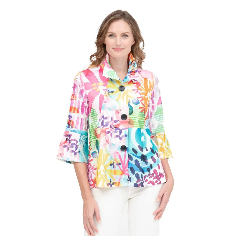 Damee Abstract Vibrant Watercolor-Print Jacket - 4868-PNK - Size XS & XXL Only! Cardigan Sweater Pullover Damee Abstract Vibrant Watercolor-Print Jacket - 4868-PNK - Size XS & XXL Only! Cardigan Sweater Pullover
