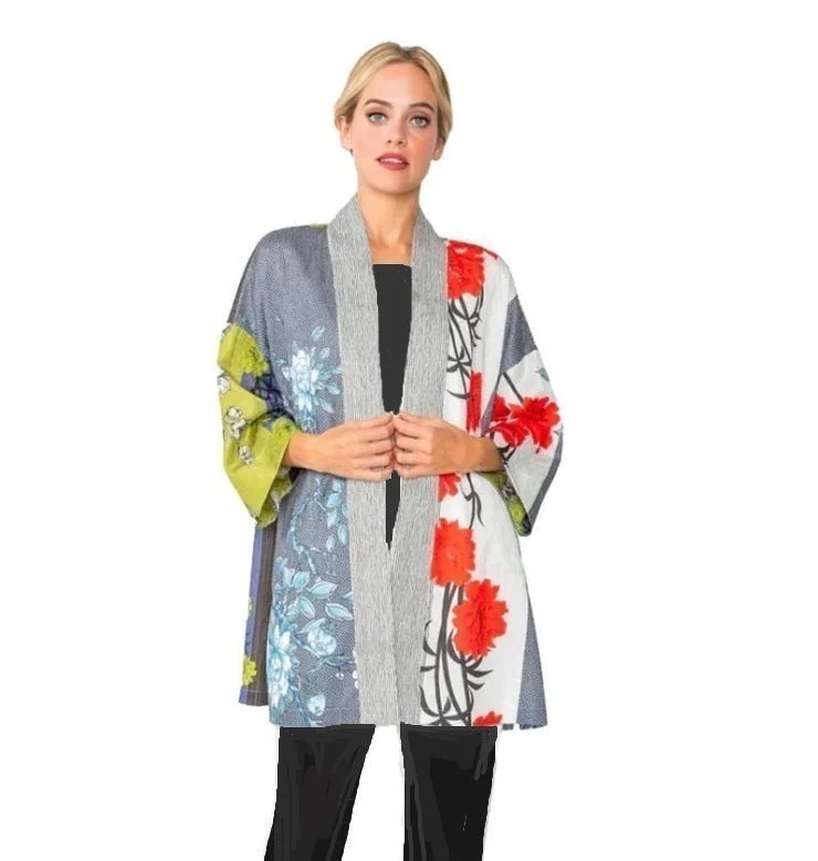 IC Collection Bold Floral Open Front Jacket in Red/Multi - 6170J Striped Jacket Polka Dot Jacket Floral Jacket IC Collection Bold Floral Open Front Jacket in Red/Multi - 6170J Striped Jacket Polka Dot Jacket Floral Jacket