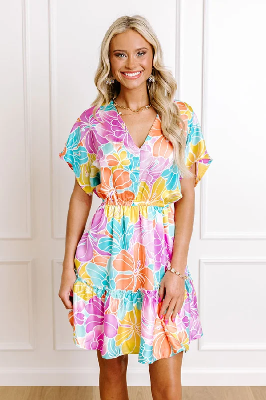 Coral Cove Mini Dress Fashionable Pleated Mini Dress