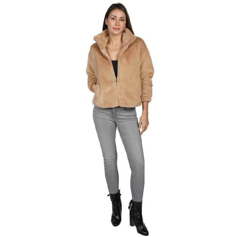 Cozy Bomber Jacket Front Pockets Side Pockets Patch Pockets