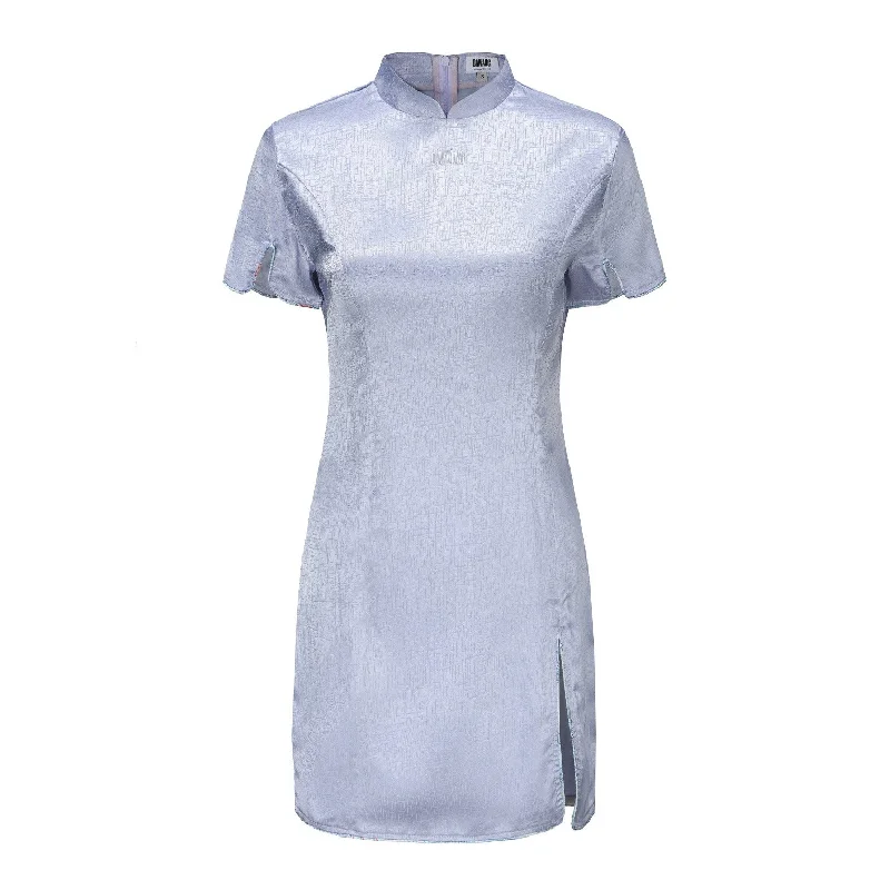 Cloud Blue Noma Brocade Mini Dress Classic Black Mini Dress