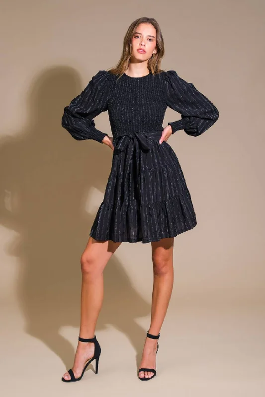 DREAMING OF ELEGANCE WOVEN MINI DRESS Comfortable Fit-and-Flare Mini Dress