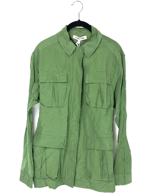 Green Jacket - Small Chenille Fabric Brocade Fabric Lace Fabric