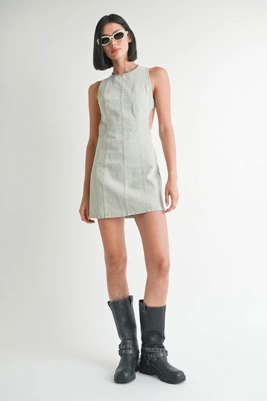 Emory Park Bodycon Mini Dress With Back Cutout Fashionable Off-Shoulder Mini Dress