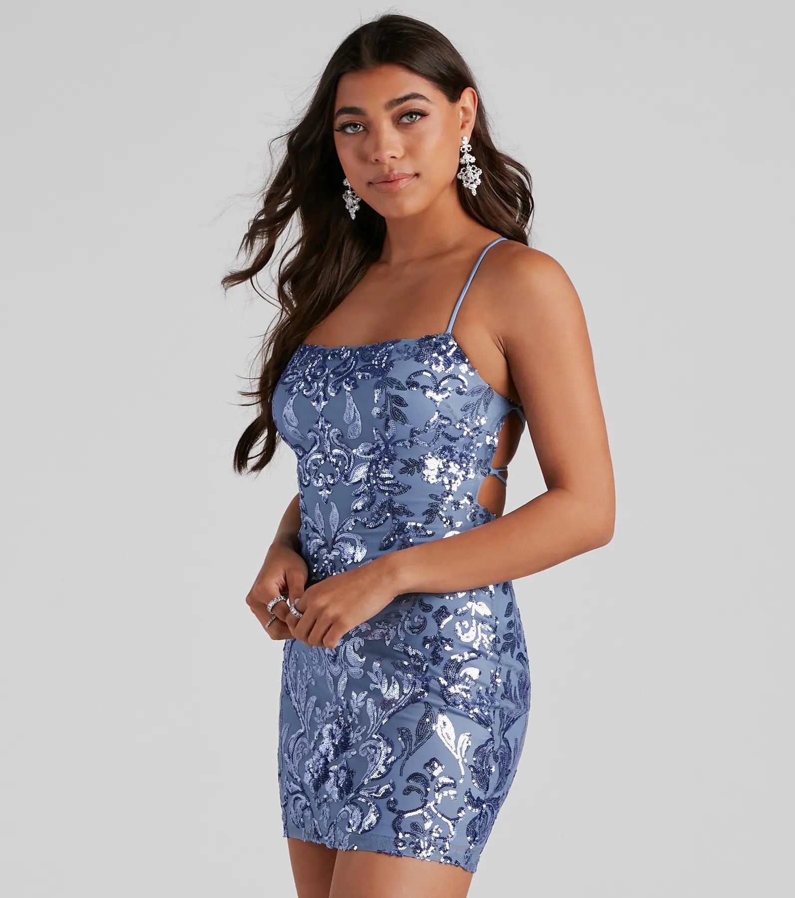 Endless Sparkle Sequin Mini Dress Elegant Satin Mini Dress