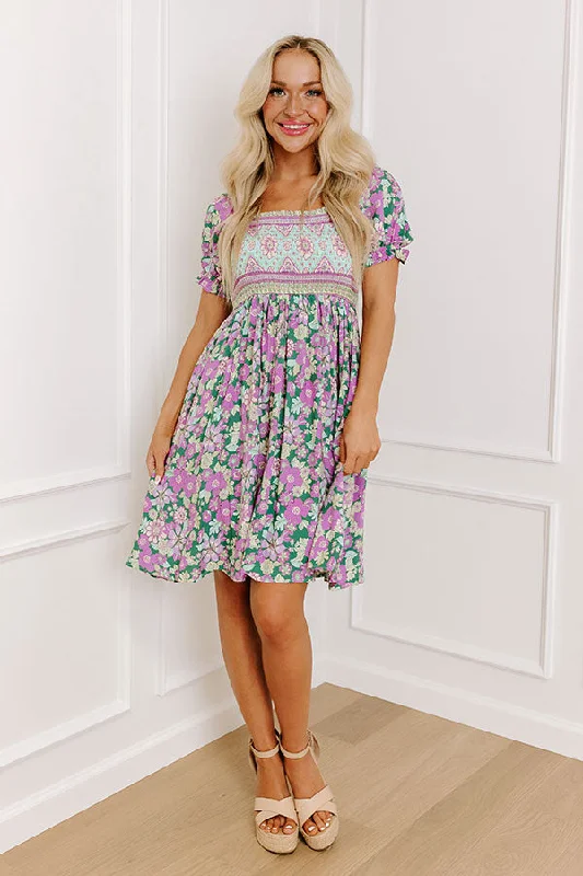 Fan Fav Smocked Floral Mini Dress in Lush Meadow Fashionable Summer Mini Dress