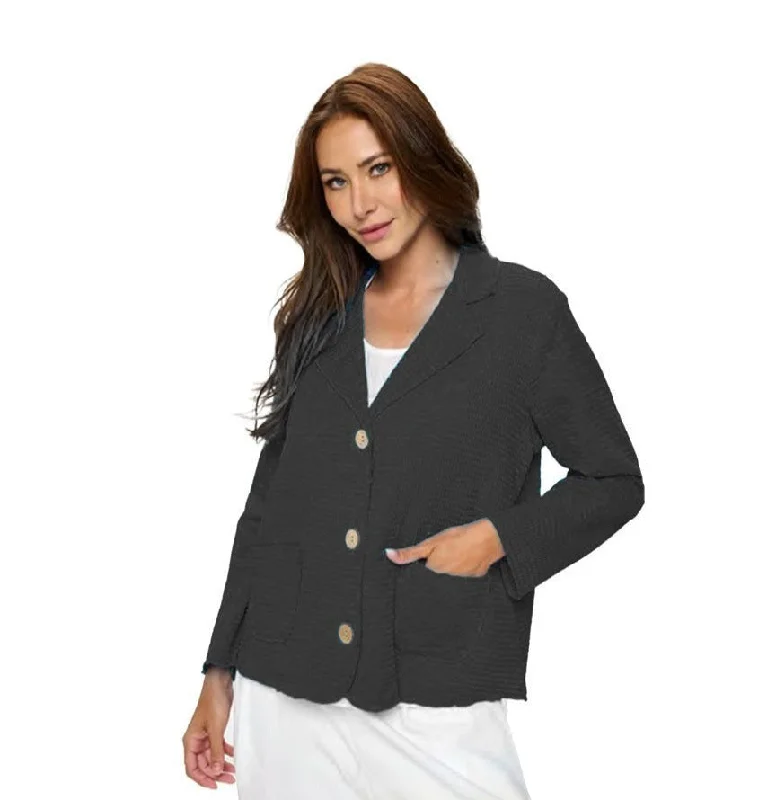 Focus Lightweight Waffle Jacket in Black - FW155-BK Jacket Blazer Coat