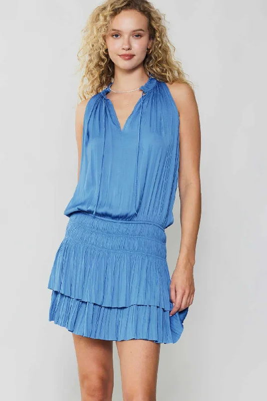 Gabby Pleated Mini Dress Chic Mini Dress with V-Neck