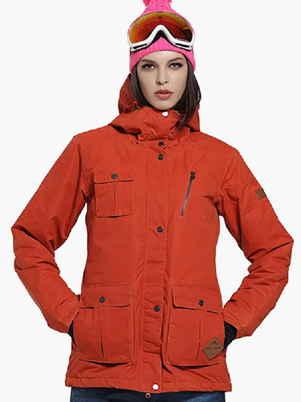Thermal Warm Waterproof Windproof Orange Women's Ski/Snowboard Jacket V-Neck Jacket Boat Neck Jacket Square Neck Jacket Thermal Warm Waterproof Windproof Orange Women's Ski/Snowboard Jacket V-Neck Jacket Boat Neck Jacket Square Neck Jacket