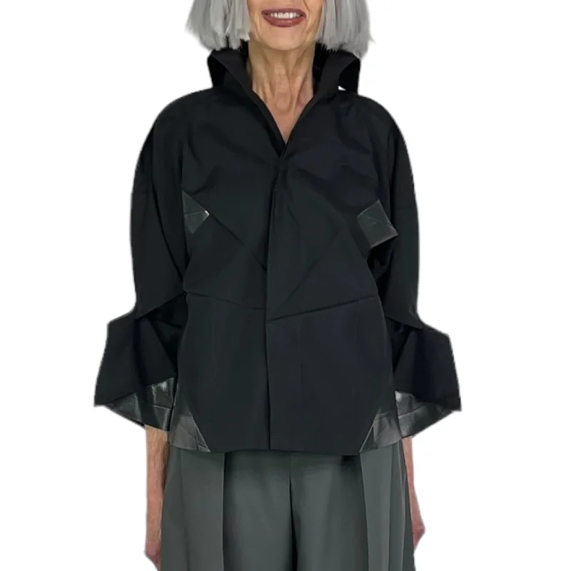 STANDRD JACKET W/FOIL TRIM Ribbed Jacket Pleated Jacket Ruffled Jacket