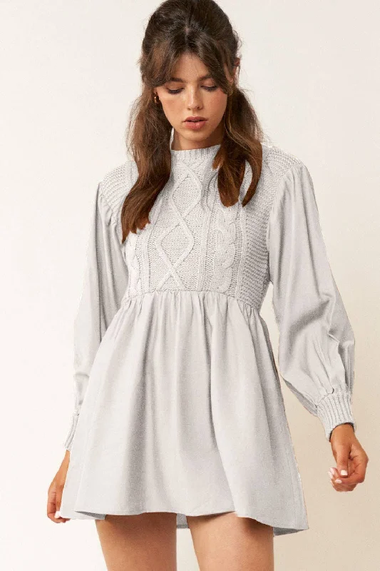 Long Sleeve Sweater Mini Dress Fashionable Summer Mini Dress