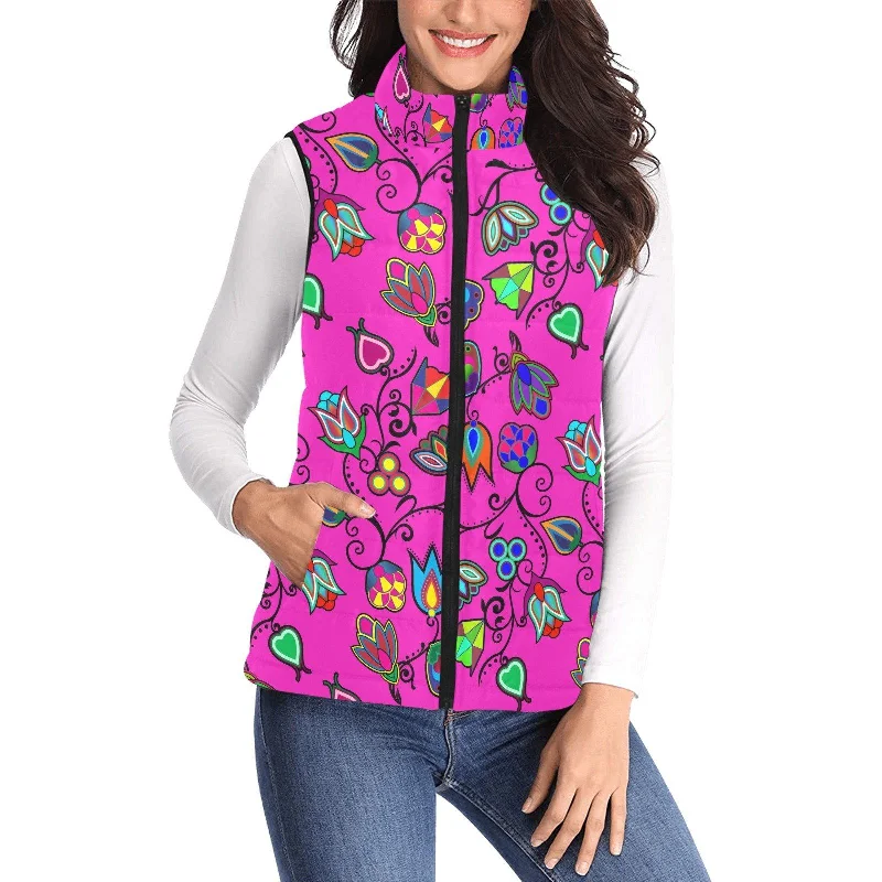 Indigenous Paisley Women's Padded Vest Jacket Hoodie Zip-Up Jacket Button-Up Jacket Indigenous Paisley Women's Padded Vest Jacket Hoodie Zip-Up Jacket Button-Up Jacket