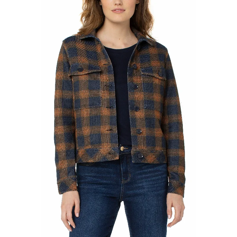 Jacket With Patch Pockets Wool Fabric Cashmere Fabric Tweed Fabric