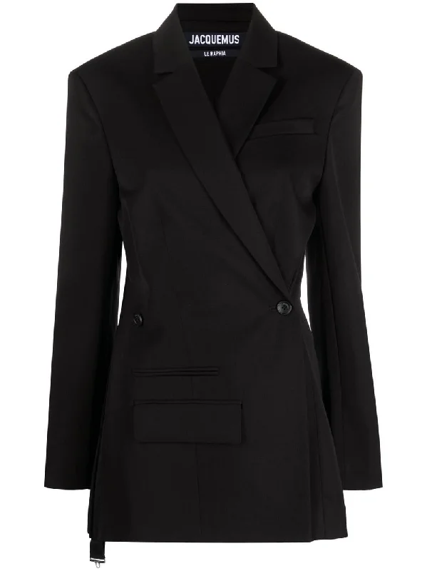 Jacquemus Jackets Black Snapped Jacket Toggled Jacket Drawstring Jacket