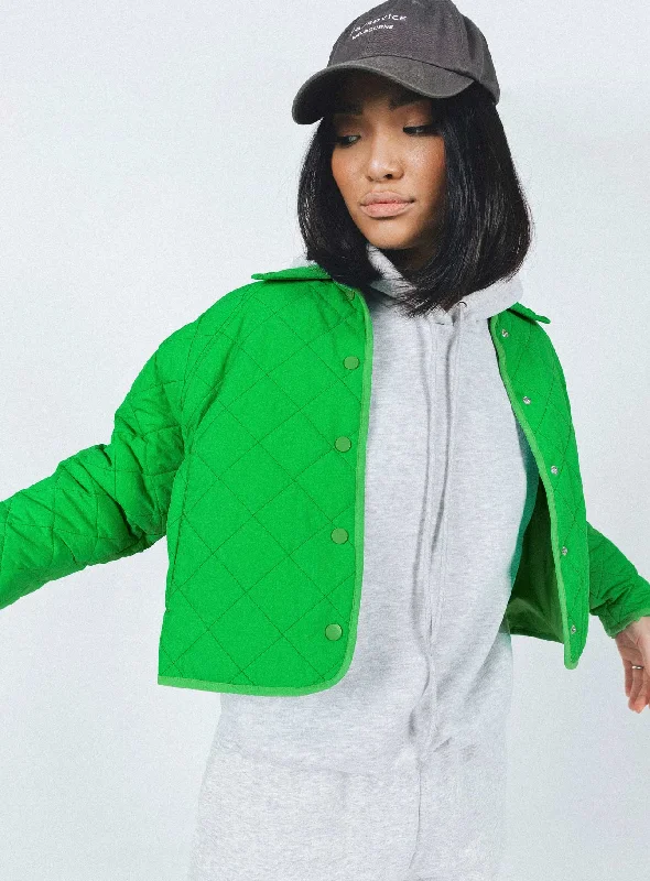 Jimi Quilted Jacket Green Jacket Blazer Coat