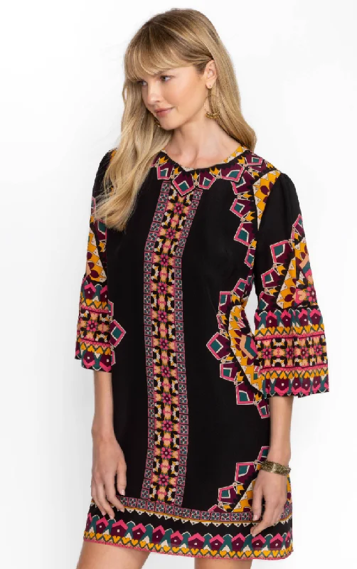 Johnny Was Lunna Shift Mini Dress Stylish Sweetheart Neck Mini Dress