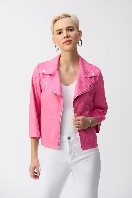 Joseph Ribkoff - Foiled Faux Suede Swing Jacket V-Neck Jacket Boat Neck Jacket Square Neck Jacket Joseph Ribkoff - Foiled Faux Suede Swing Jacket V-Neck Jacket Boat Neck Jacket Square Neck Jacket