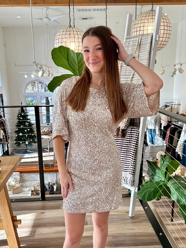 Sequin Mini Dress Trendy Mini Dress with Belt