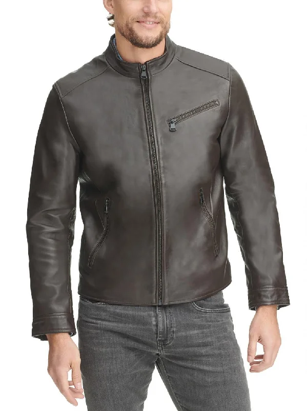 Leather Jacket w/ Chest Zipper Brown Faux Fur Fabric Real Fur Fabric Shearling Fabric Leather Jacket w/ Chest Zipper Brown Faux Fur Fabric Real Fur Fabric Shearling Fabric