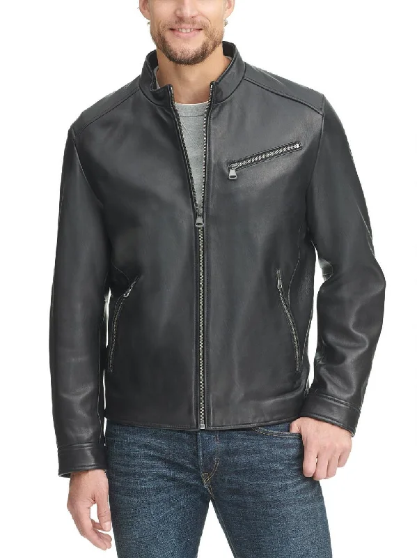 Leather Jacket w/ Chest Zipper Black Chenille Jacket Brocade Jacket Lace Jacket