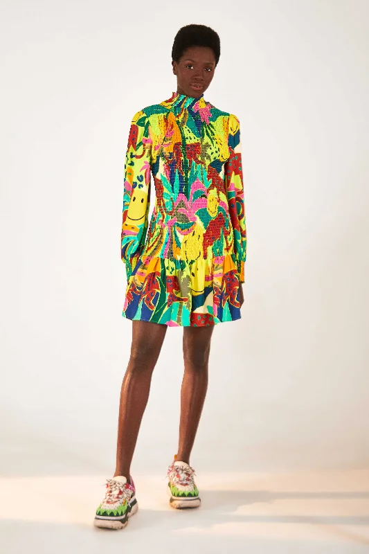 Leopards Jungle Smiley® Mini Dress Fashionable Mini Dress with Slits