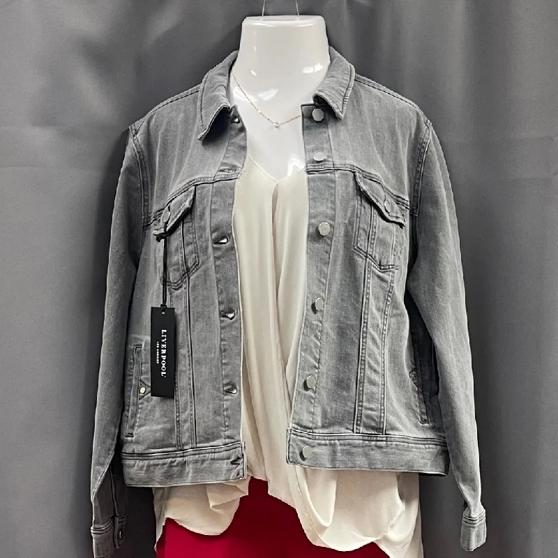 Liverpool Plus Size Denim Jacket (Leighton) Mesh Jacket Canvas Jacket Denim Jacket