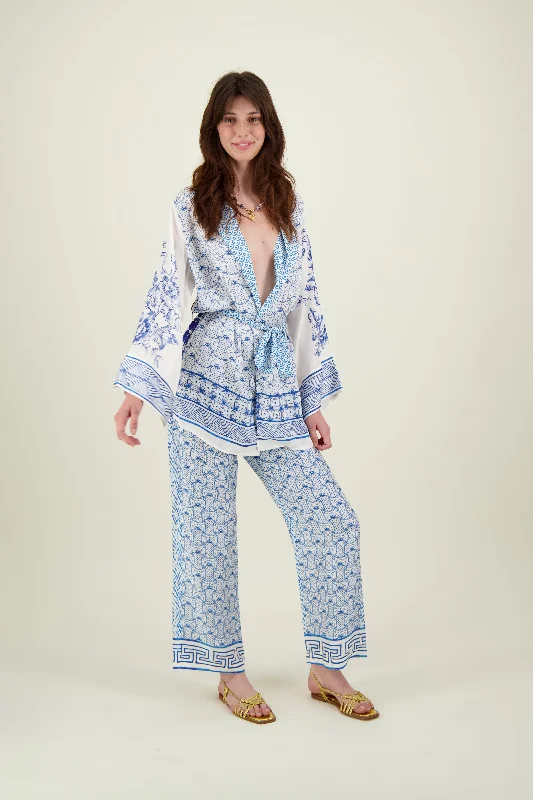 Lucia Kimono Belted Jacket Front Pockets Side Pockets Patch Pockets