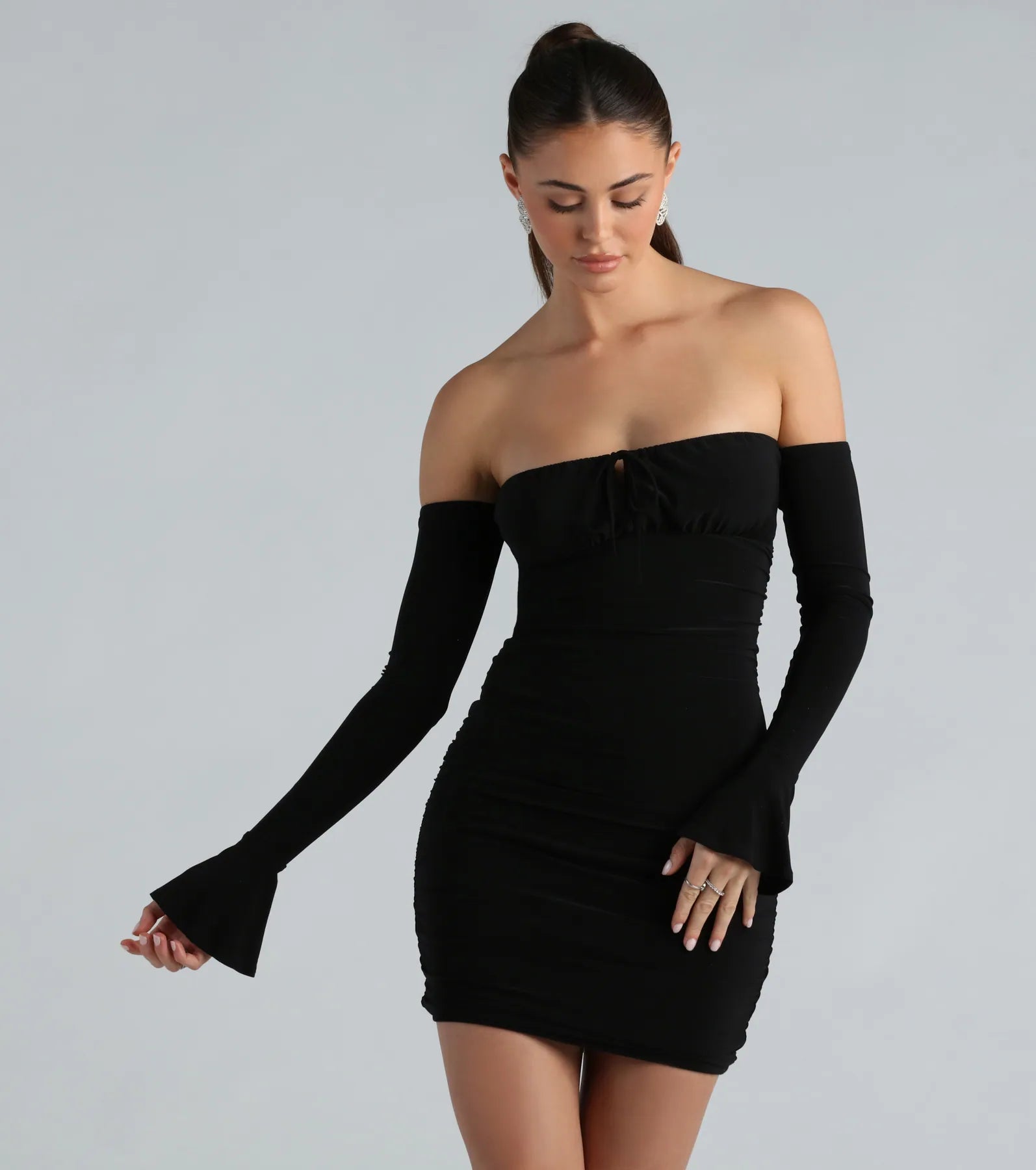 Make It Sexy Off-The-Shoulder Mini Dress Chic Bohemian Mini Dress