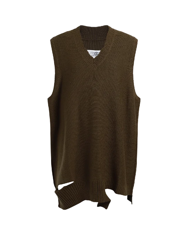 Knit vest Mini Dress Cozy Long Sleeve Mini Dress
