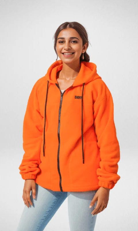 (ORIGINAL) DKNY Women Jacket - Orange Wool Jacket Cashmere Jacket Tweed Jacket