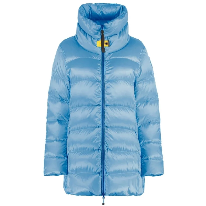 Parajumpers Aline Blue Down Jacket Ribbed Jacket Pleated Jacket Ruffled Jacket