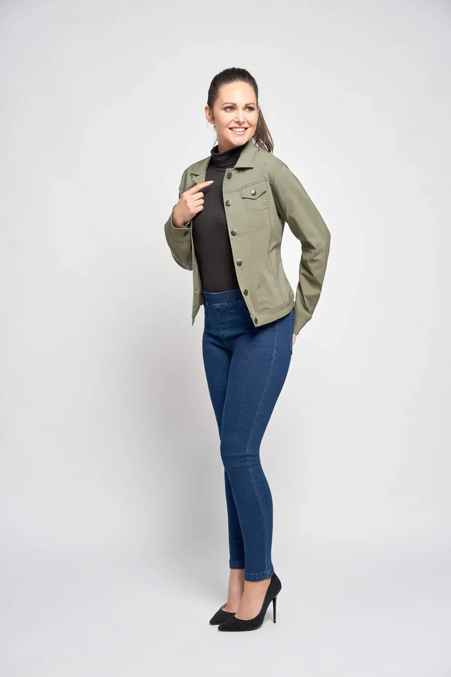 Pinns Button Down Stretch Jacket in Khaki Green 565Jk 2024 Wool Fabric Cashmere Fabric Tweed Fabric Pinns Button Down Stretch Jacket in Khaki Green 565Jk 2024 Wool Fabric Cashmere Fabric Tweed Fabric