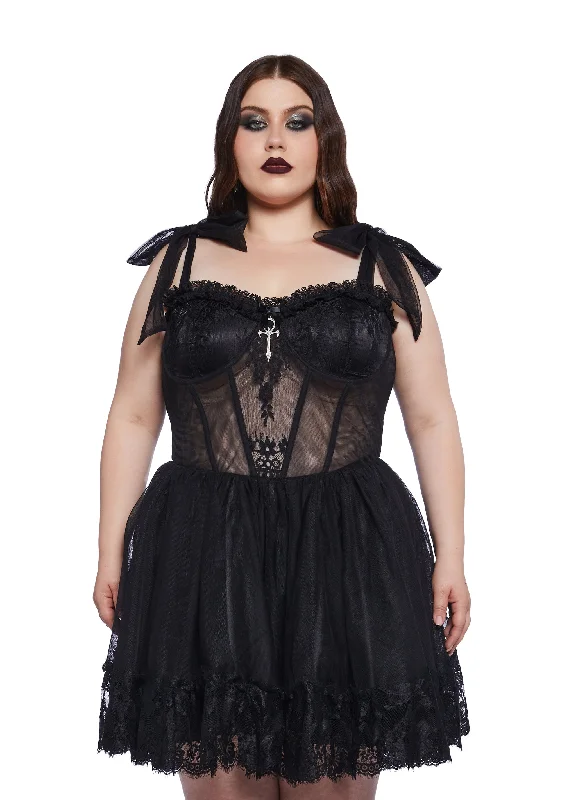 Plus Dance With Death Mini Dress Comfortable One-Shoulder Mini Dress