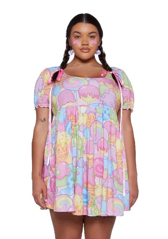 Plus Sugar Rush Mini Dress Classic Floral Print Mini Dress