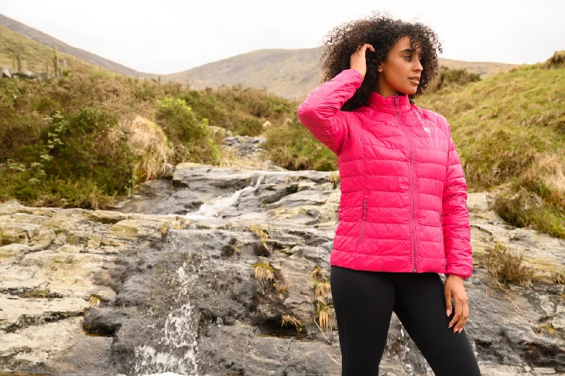 Polar - Packable Women's Down Jacket - Pink Navy Herringbone Jacket Checkered Jacket Solid Jacket Polar - Packable Women's Down Jacket - Pink Navy Herringbone Jacket Checkered Jacket Solid Jacket