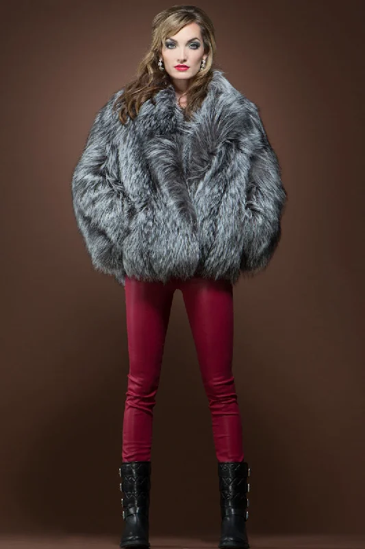 Classic Silver Fox Fur Jacket Striped Jacket Polka Dot Jacket Floral Jacket
