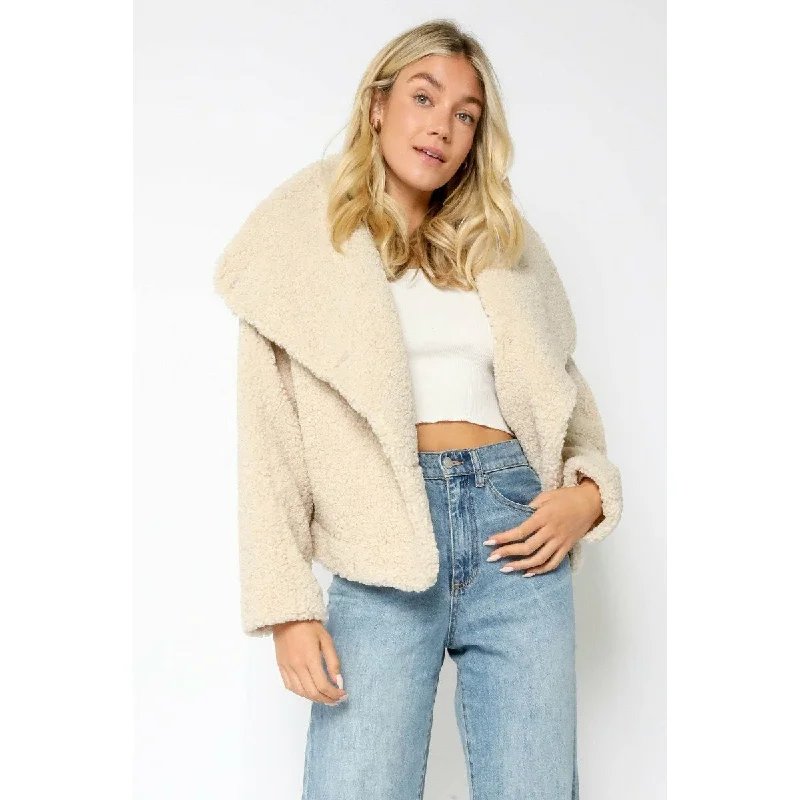 Popcorn Faux Fur Jacket Belted Jacket Elasticated Jacket Padded Jacket