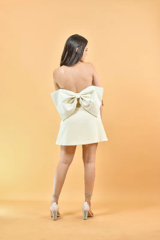 Ribbon Mini Dress Party Cozy Wraparound Mini Dress
