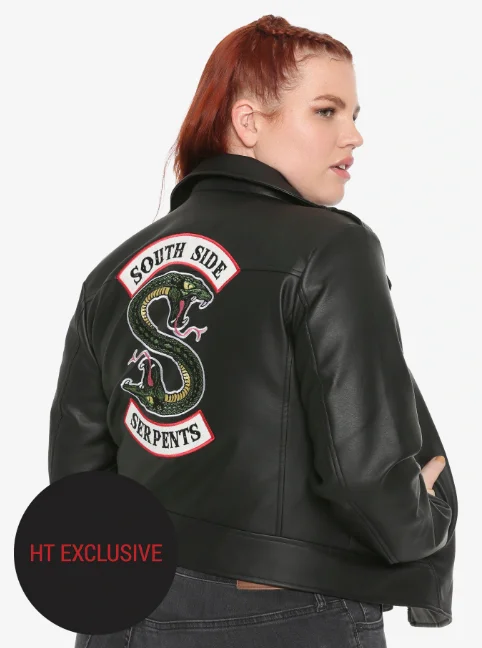 RIVERDALE SOUTHSIDE SERPENTS FAUX LEATHER GIRLS JACKET PLUS SIZE HOT TOPIC EXCLUSIVE Nylon Fabric Polyester Fabric Spandex Fabric RIVERDALE SOUTHSIDE SERPENTS FAUX LEATHER GIRLS JACKET PLUS SIZE HOT TOPIC EXCLUSIVE Nylon Fabric Polyester Fabric Spandex Fabric